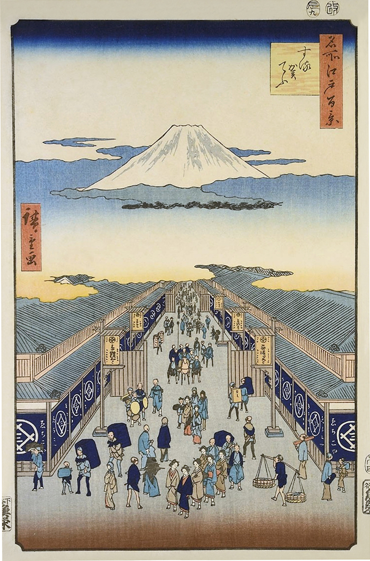 江戸の街並みと繊維リサイクルの風景